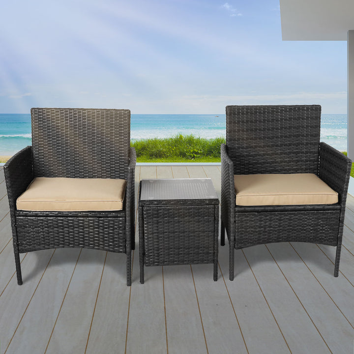 Levede Outdoor Furniture Setting Patio Black.