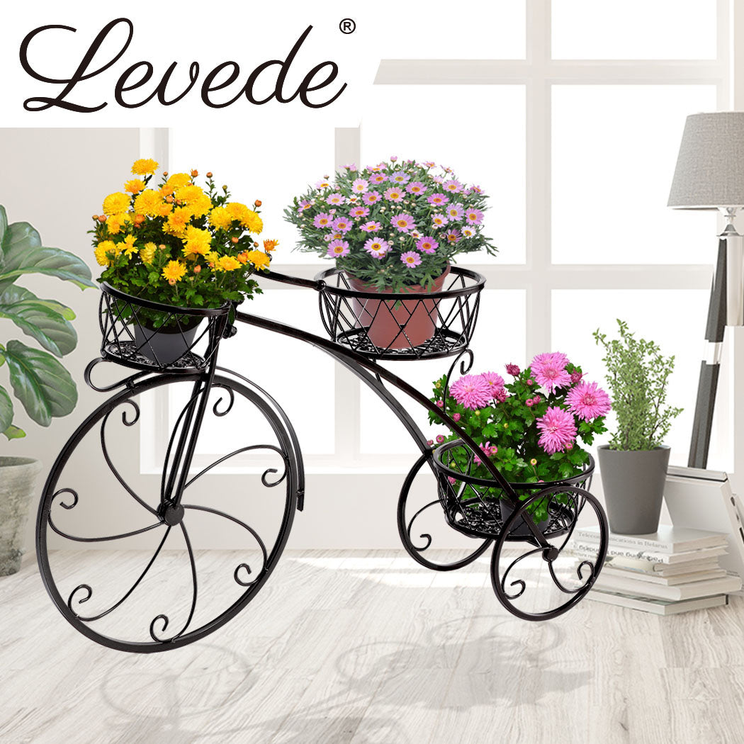 2x Plant Stand Outdoor Indoor Pot Garden Black.