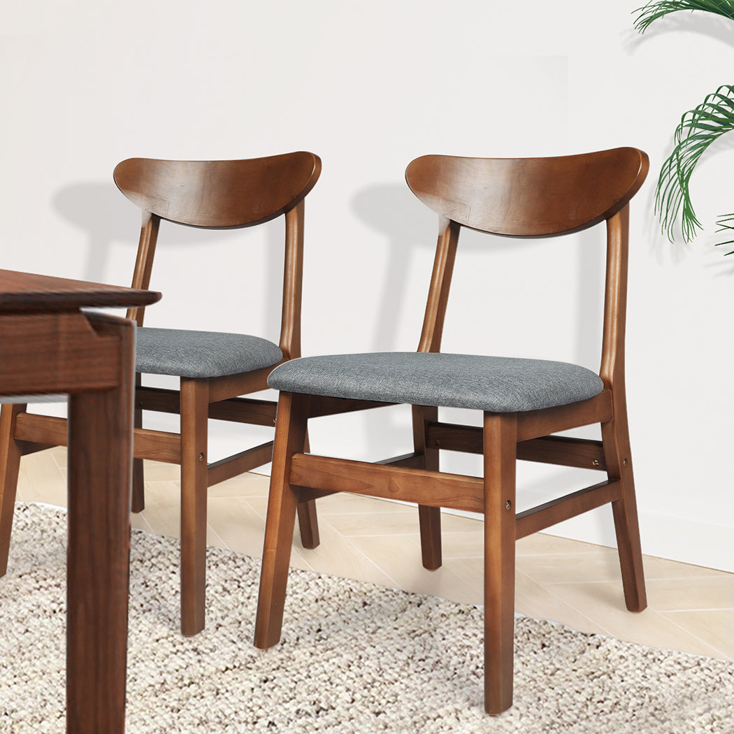 2xDining Chairs Kitchen Chair Brown 2Pack.