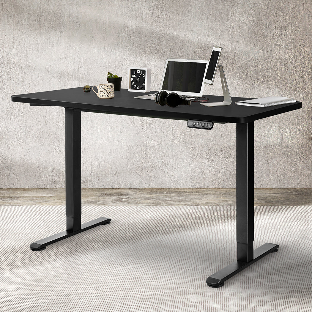 Levede Motorised Standing Desk Adjustable 140cm Black 1000x 1MM.