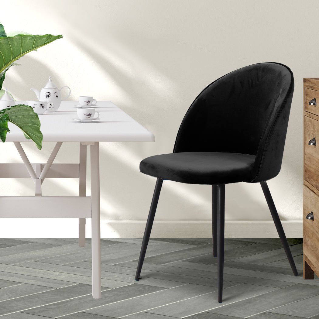 2x Dining Chairs Kitchen Cafe Black.