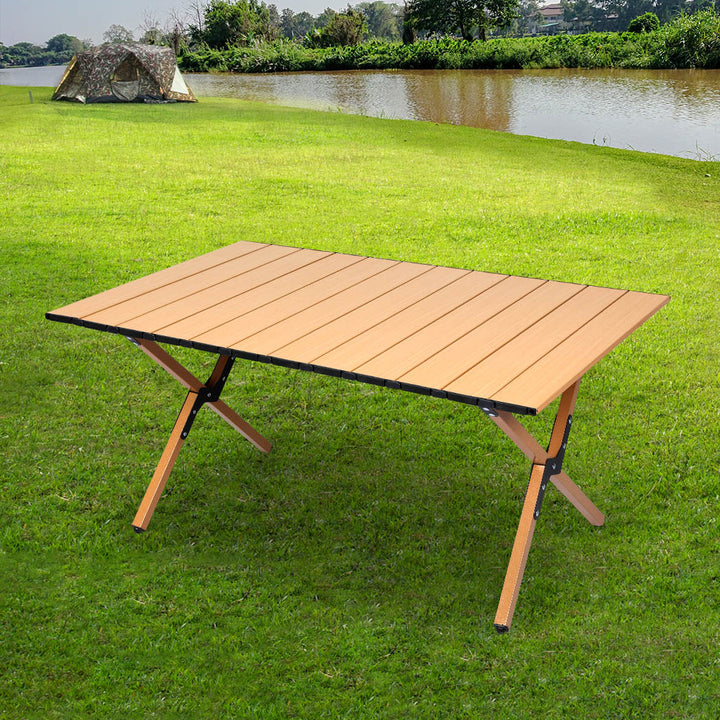Folding Camping Table Portable Oak.