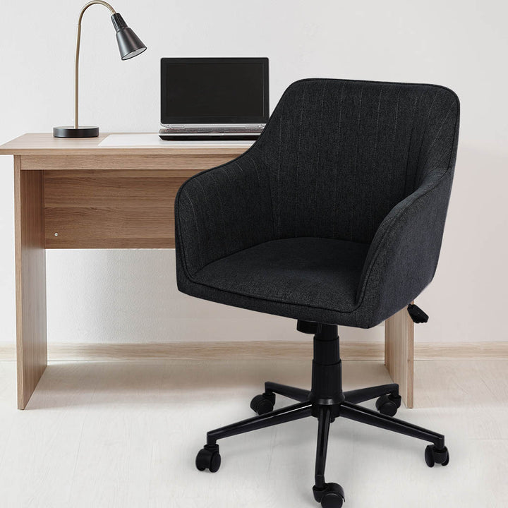 Levede Office Chair Fabric Computer Black.