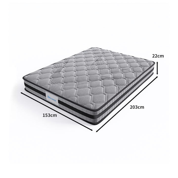 DreamZ Queen Mattress - Medium Firm 5-Zone Spring Support 22cm.