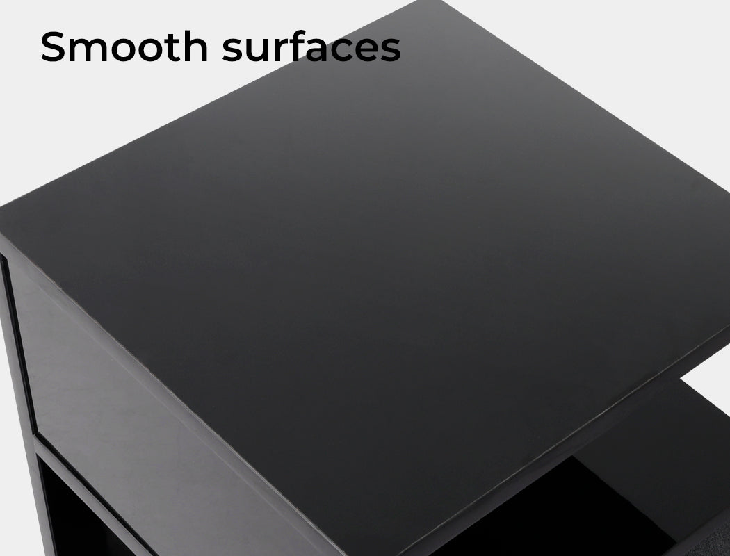S Shape Bedside Tables with Shelf.
