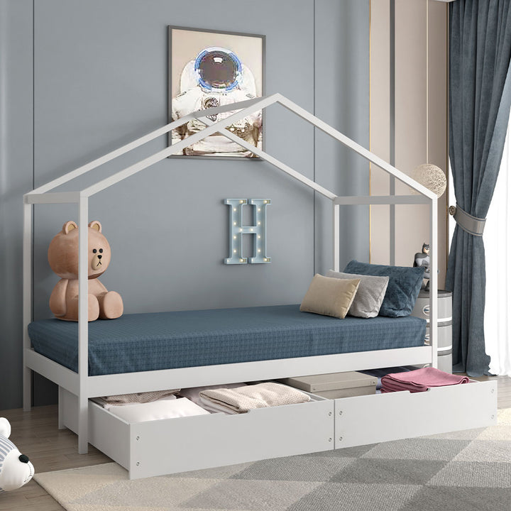Bed Frame Wooden Single Timber White.
