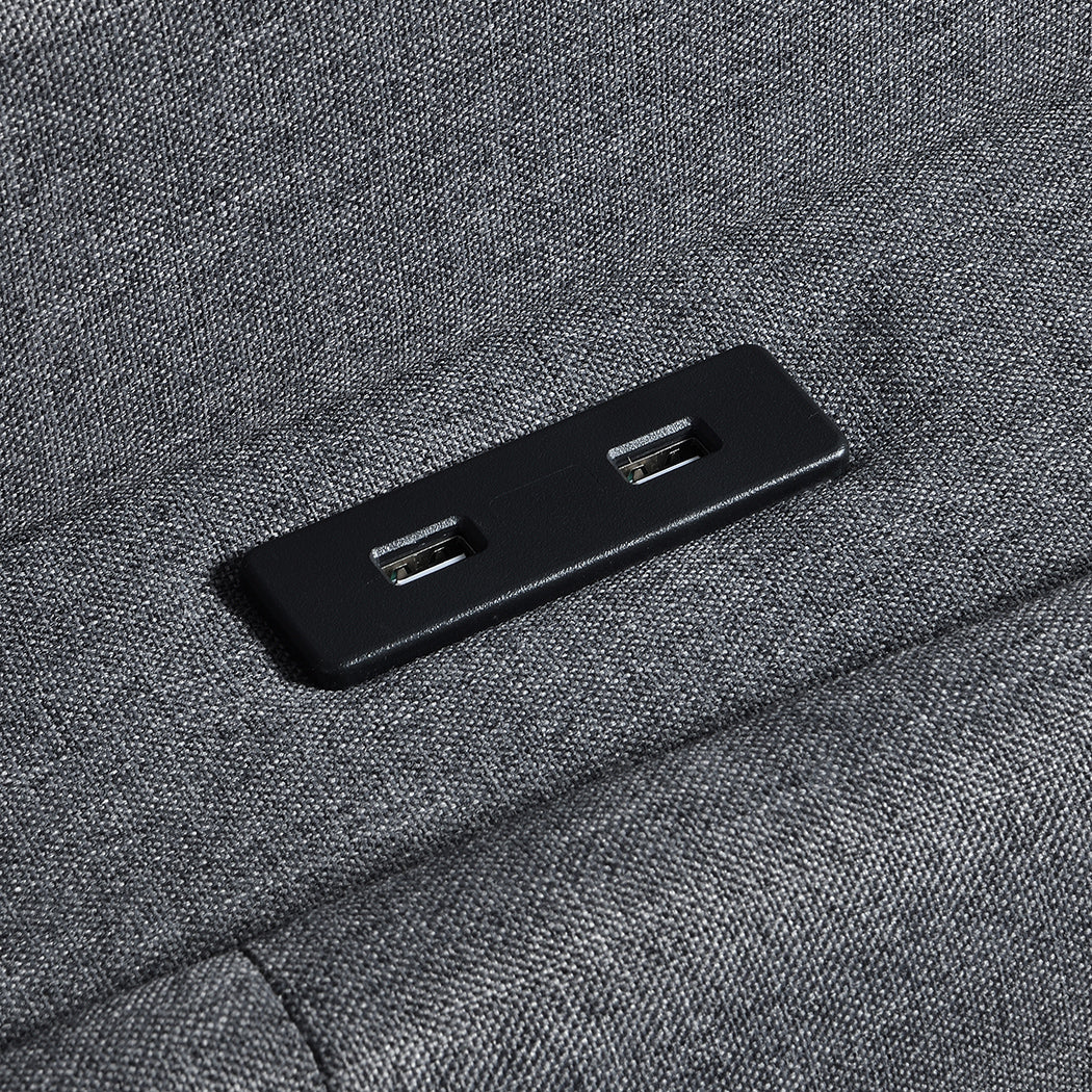 Gas Lift Bed Frame with Storage LED & USB.