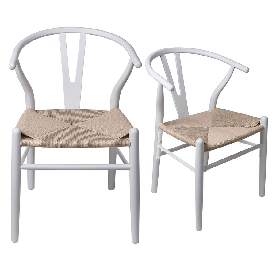 White Wishbone Chair x 2.