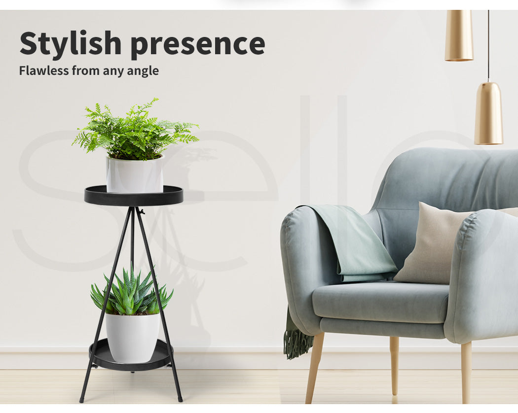 Plant Stand 2 Tiers Outdoor Indoor.