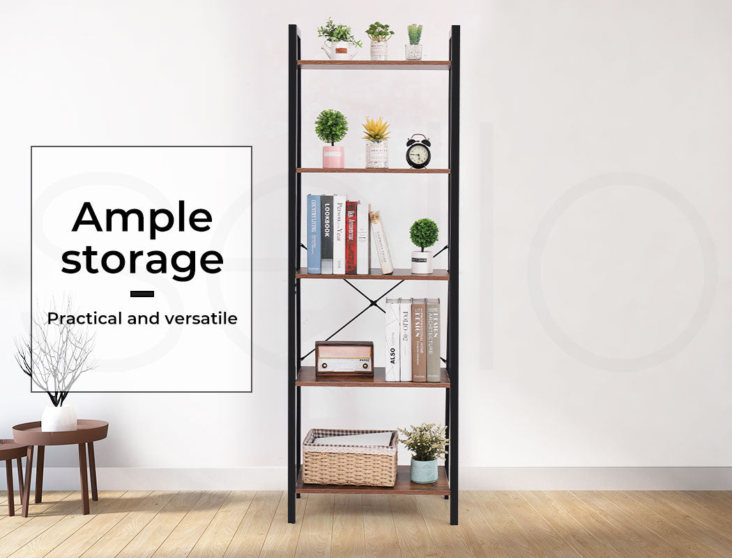 5 Tier Ladder Shelf Bookshelf.