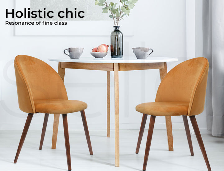 2x Dining Chairs Seat French Mustard.