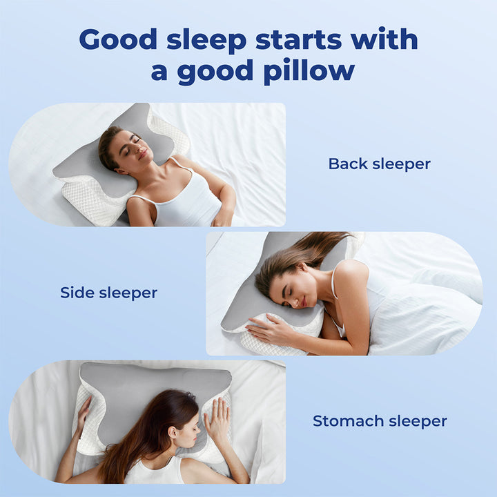 Memory Foam Pillow Shoulder Neck Support High Low Side Pain Relief.