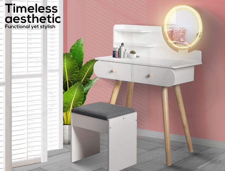 Dressing Table Stool LED Mirror.