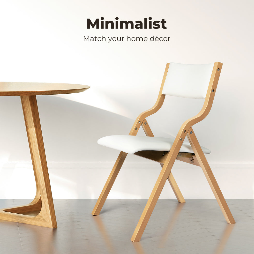 2x Foldable PU Dining Chairs.