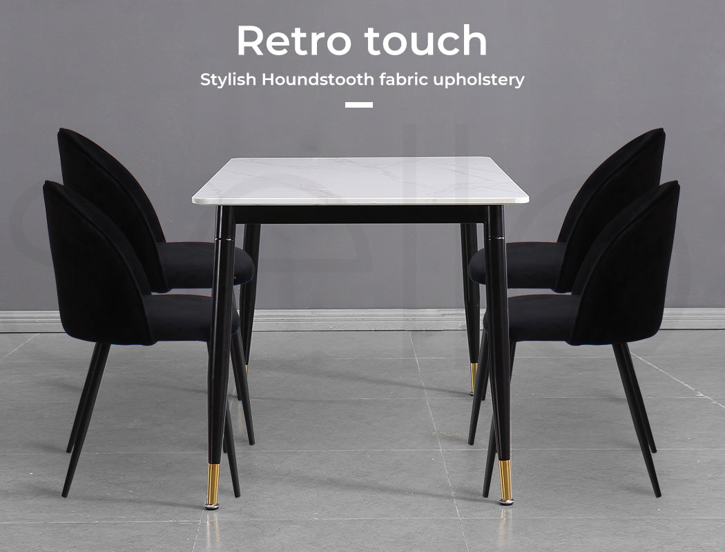 2x Dining Chairs Kitchen Cafe Black.