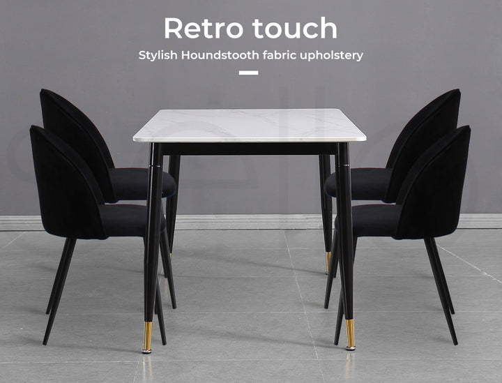 2x Dining Chairs Kitchen Cafe Black.