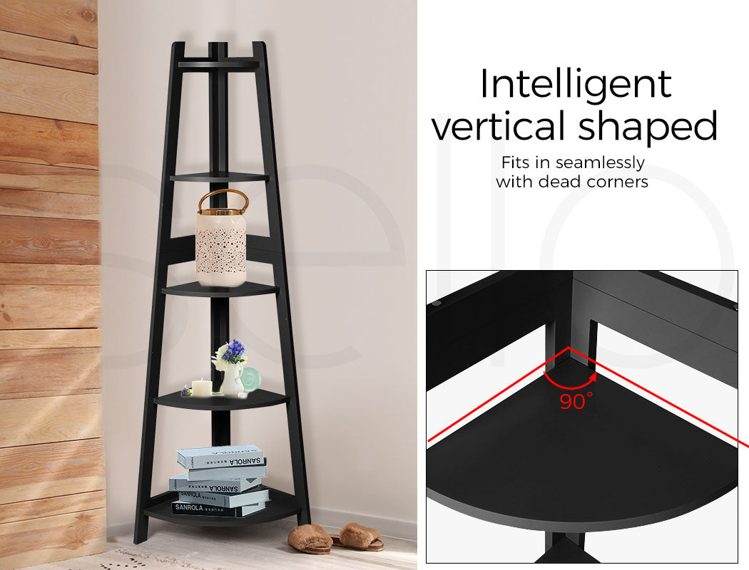 5 Tier Corner Shelf Wooden Storage.