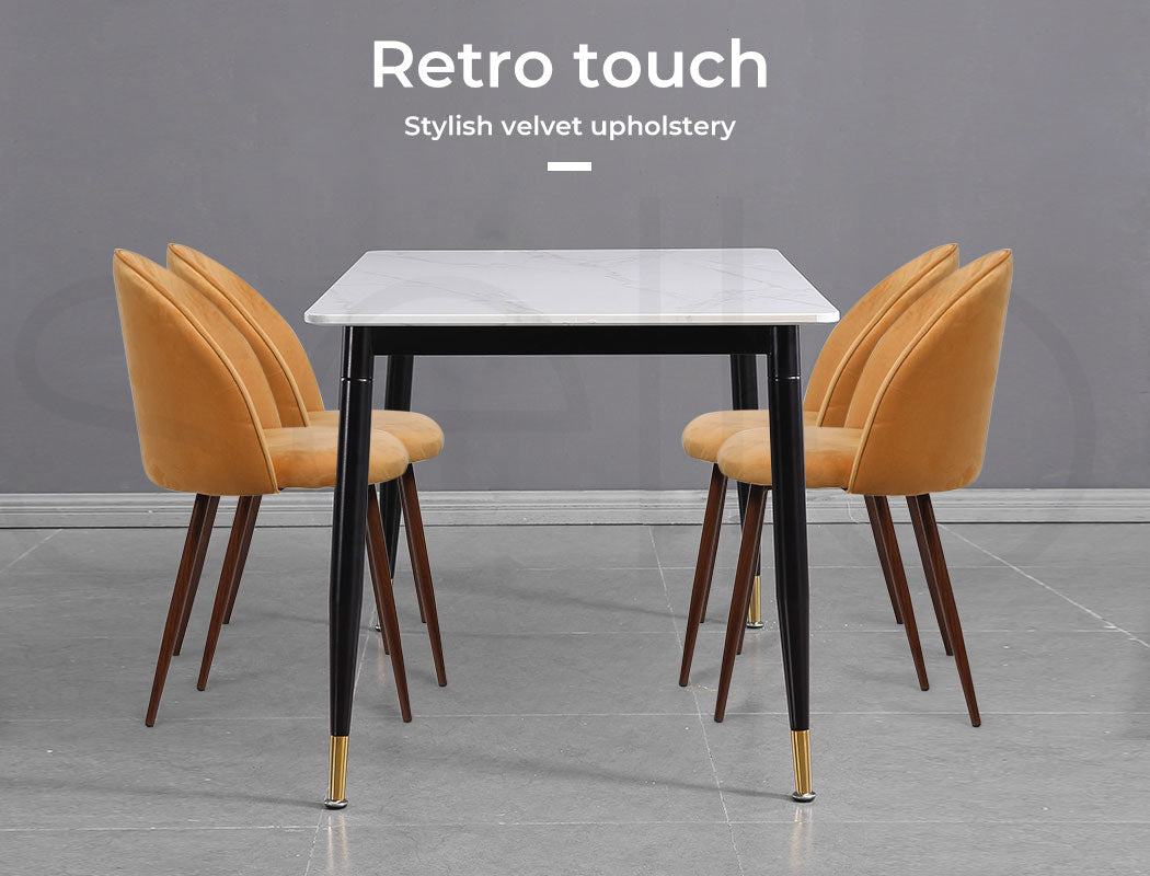 2x Dining Chairs Seat French Mustard.