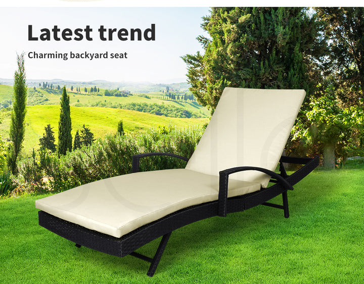 Outdoor Sun Lounger Furniture Wicker Lounge.