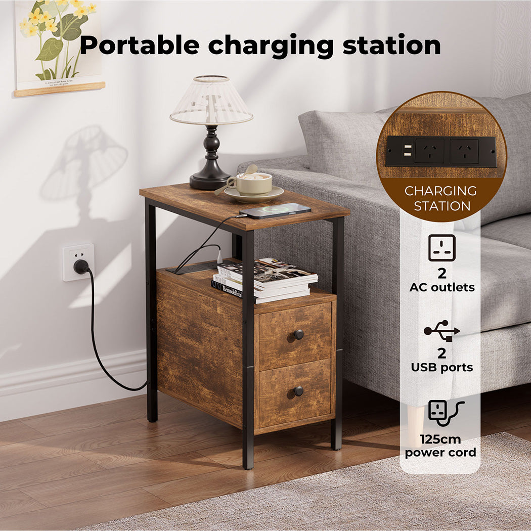 Side Table Narrow Coffee End Table Bedside Table.