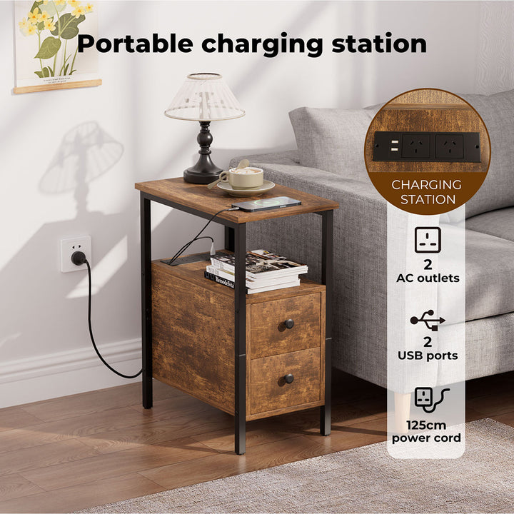 Side Table Narrow Coffee End Table Bedside Table.