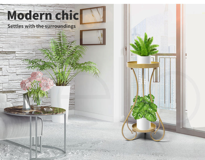 Plant Stand 2 Tiers for Indoor and Outdoor Use - Medium