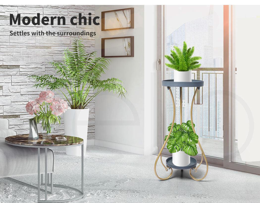 Plant Stand 2 Tiers for Indoor and Outdoor Use - Medium