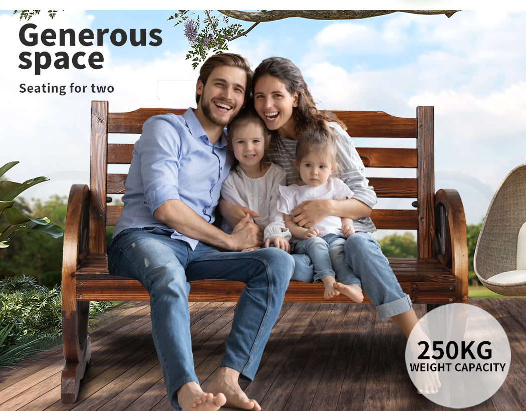 Garden Bench Wooden Wagon Seat Oak.