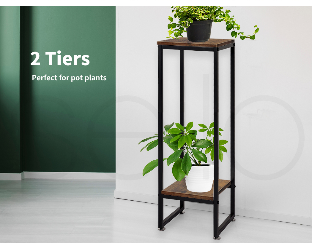 Plant Stand Garden Home Decor Oak.