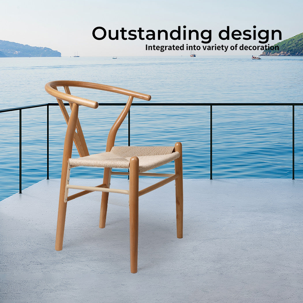 Oak Wishbone Chair x 2.