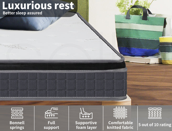 Bedding Mattress Spring King Single Premium Bed Top Foam Medium Firm 18CM.