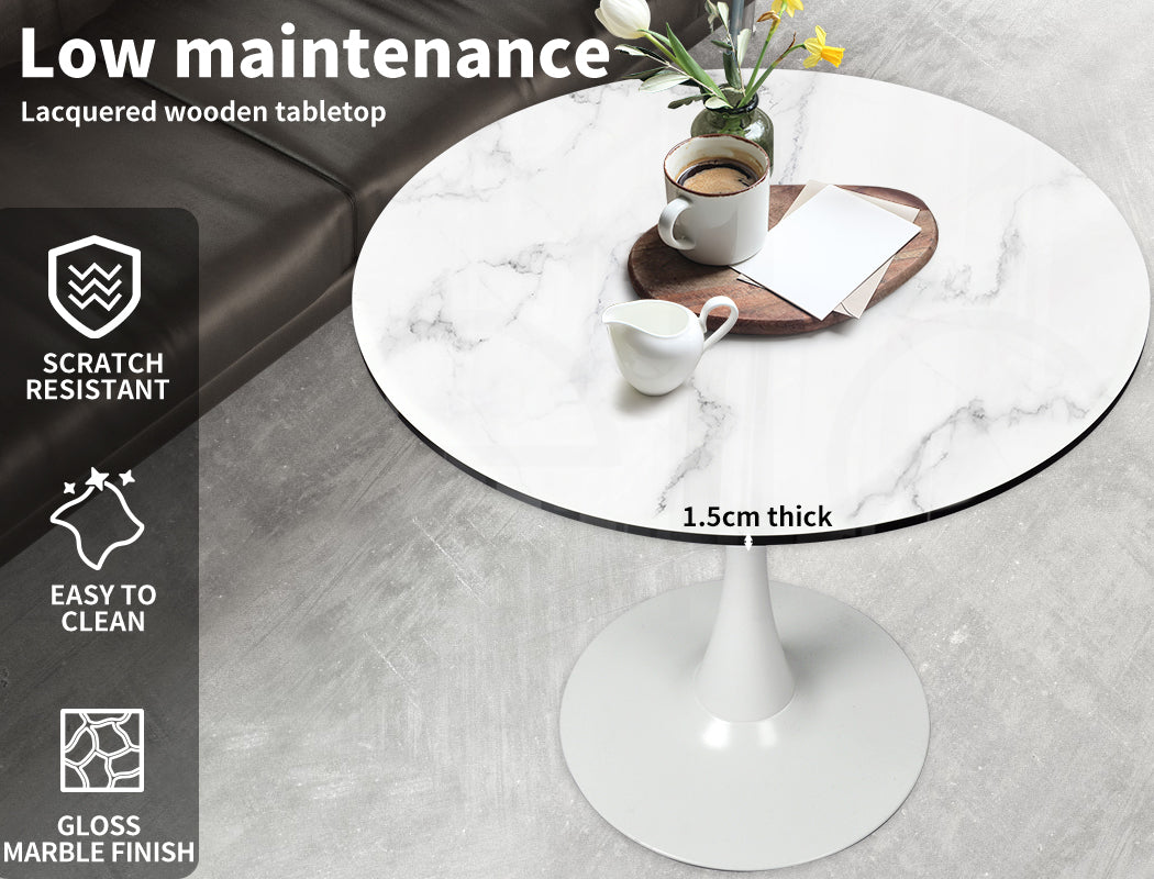 Dining Table Kitchen for 4 to 6 Persons, White.
