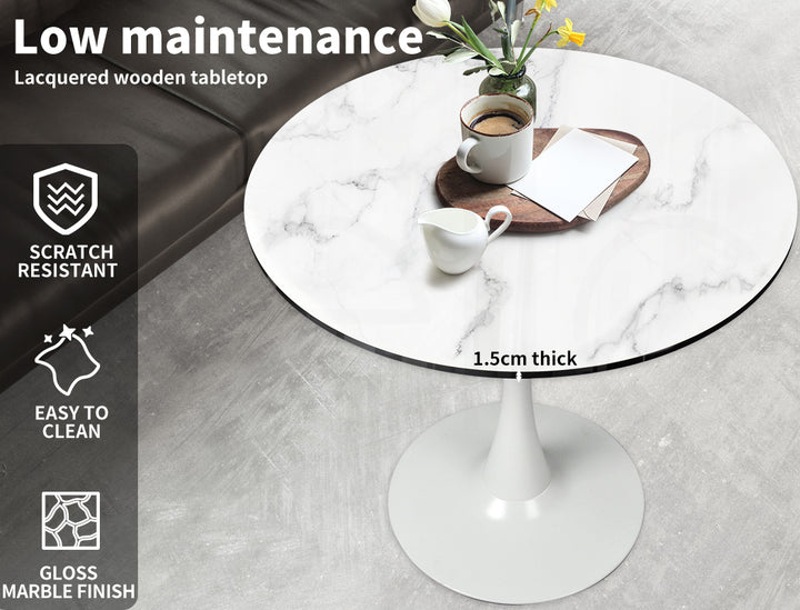Dining Table Kitchen for 4 to 6 Persons, White.
