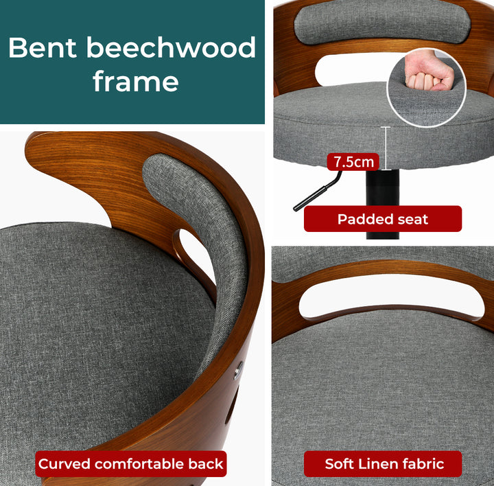 1x Kitchen Bar Stools Gas Lift - 4 Colour Available