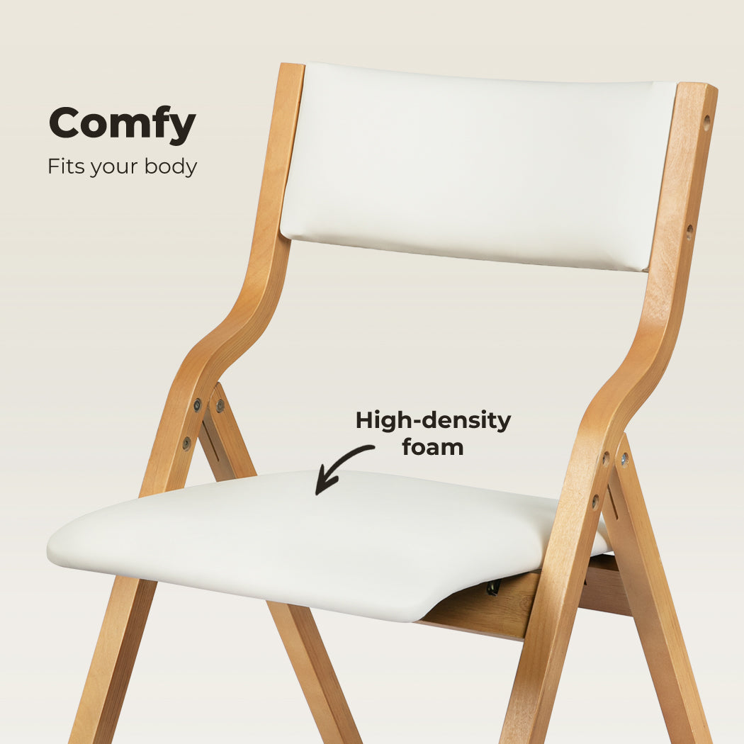 2x Foldable PU Dining Chairs.