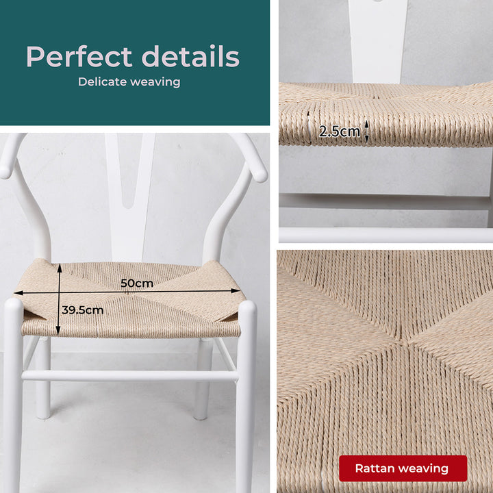 White Wishbone Chair x 2.