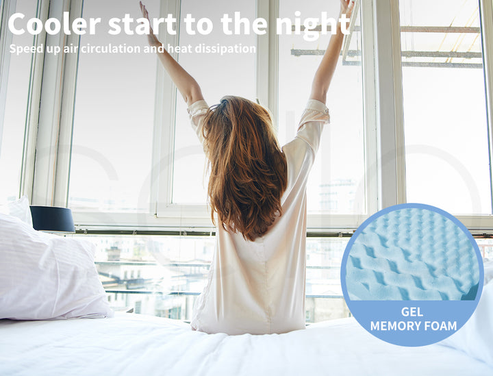 7-Zone Cool Gel Memory Foam Bamboo Queen Mattress Topper.