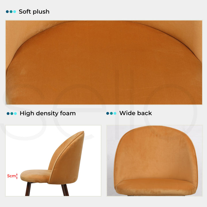 2x Dining Chairs Seat French Mustard.