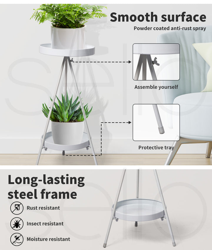 Plant Stand 2 Tiers Outdoor Indoor