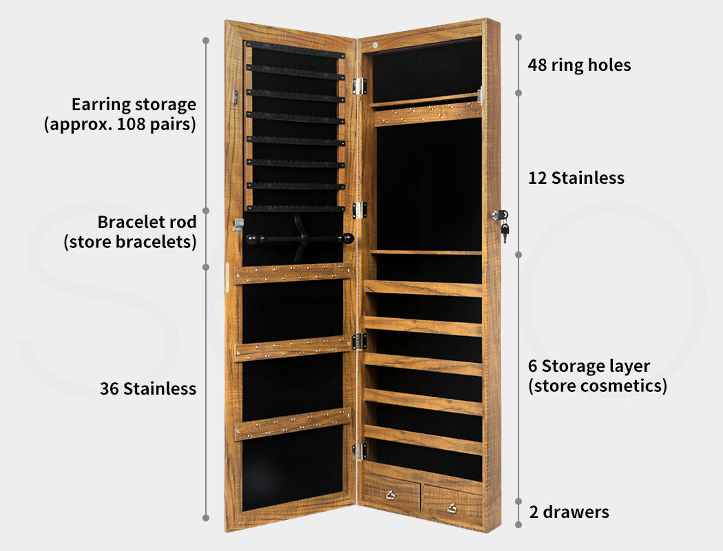 Mirror Jewellery Cabinet Makeup.