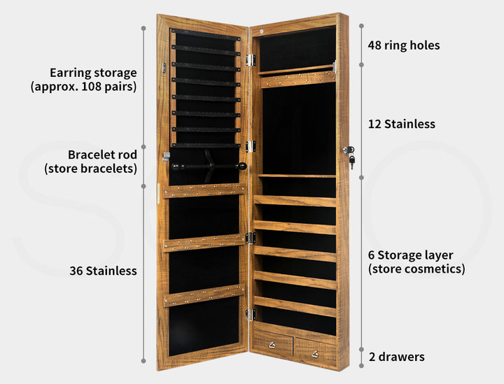 Mirror Jewellery Cabinet Makeup.