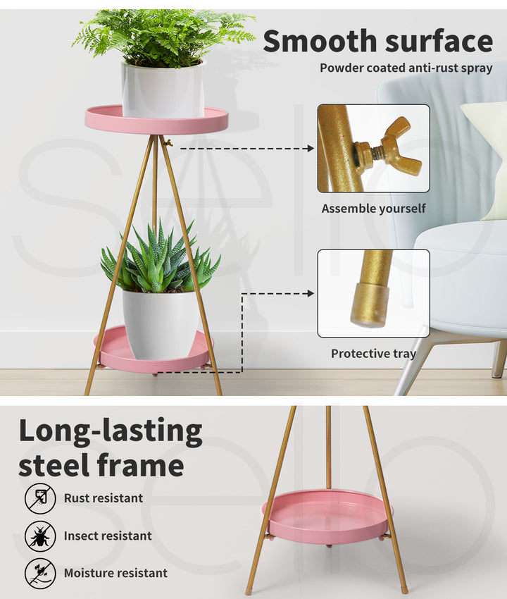 Plant Stand 2 Tiers Outdoor Indoor