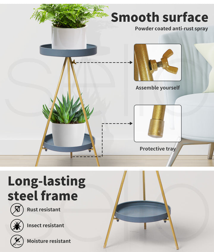 Plant Stand 2 Tiers Outdoor Indoor