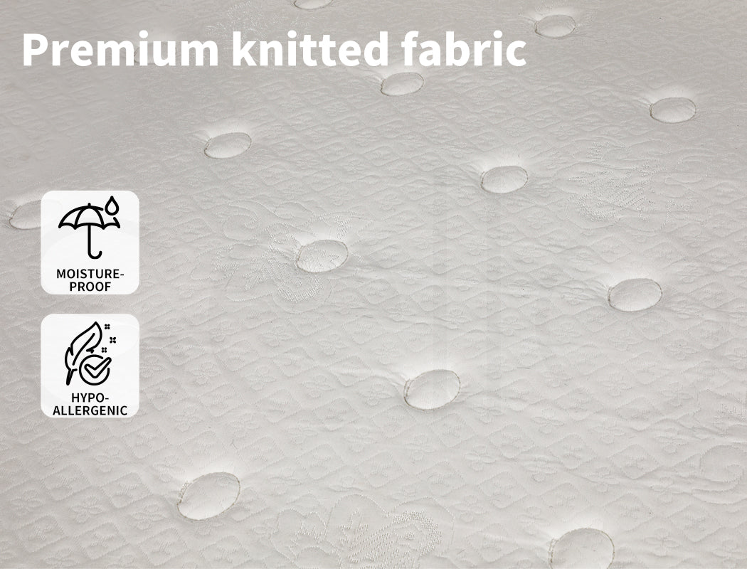 Pocket Spring Mattress HD Foam Medium Firm Bedding Bed Top Double 21CM.