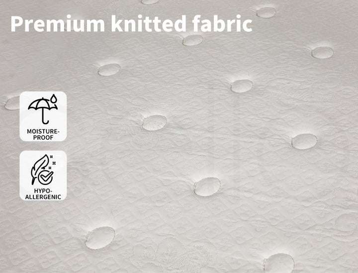 Pocket Spring Mattress HD Foam Medium Firm Bedding Bed Top Double 21CM.