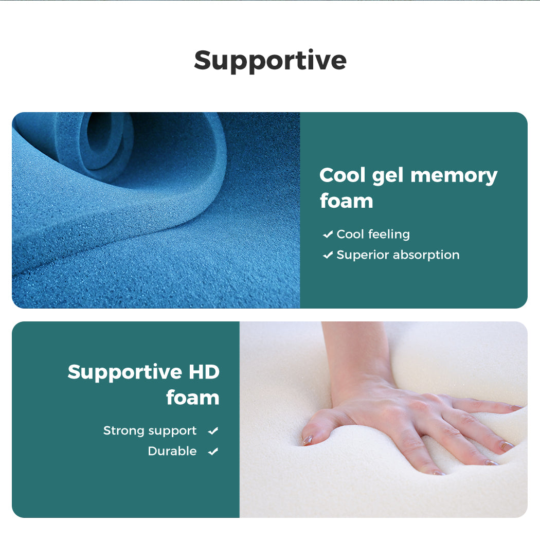 King Single Cooling Mattress Pocket Spring Euro Top Bed Foam 5 Zone 25cm.