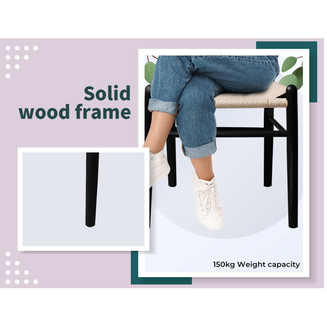 Wishbone Black Dining Chair x 2.