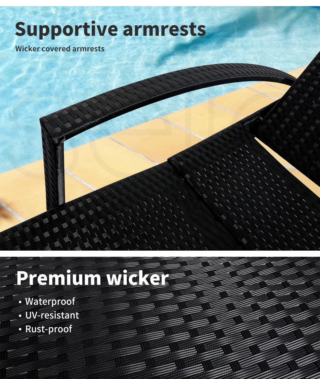 Outdoor Sun Lounger Furniture Wicker Lounge.