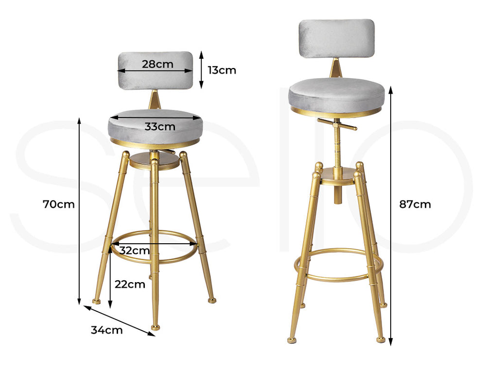 Velvet Bar Stools – Swivel & Padded.