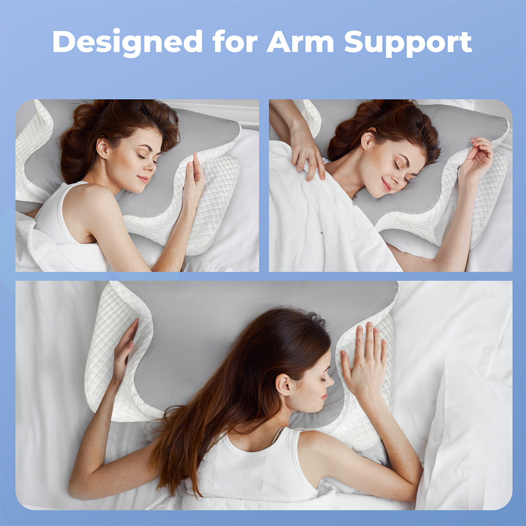 Memory Foam Pillow Shoulder Neck Support High Low Side Pain Relief.
